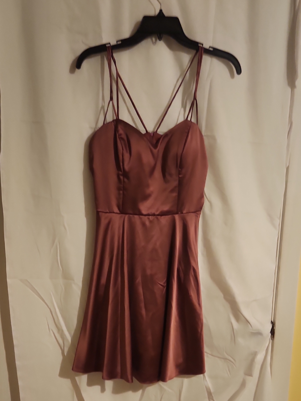 B. Darlin Rose-Mauve Satin Mini Dress